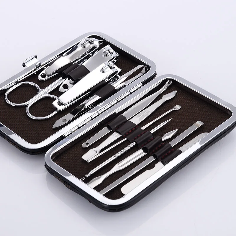 12 шт./компл. Дело Когтерез фрезы Комплект Уход за ногтями набор инструментов