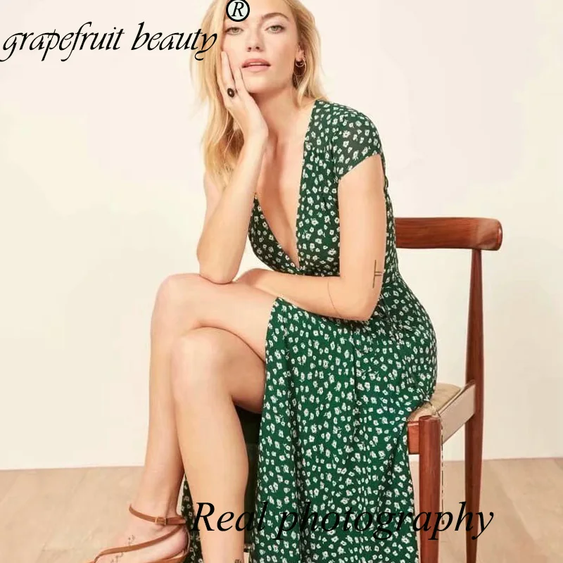 Женское летнее платье с цветочным принтом в богемном стиле из чистого хлопка