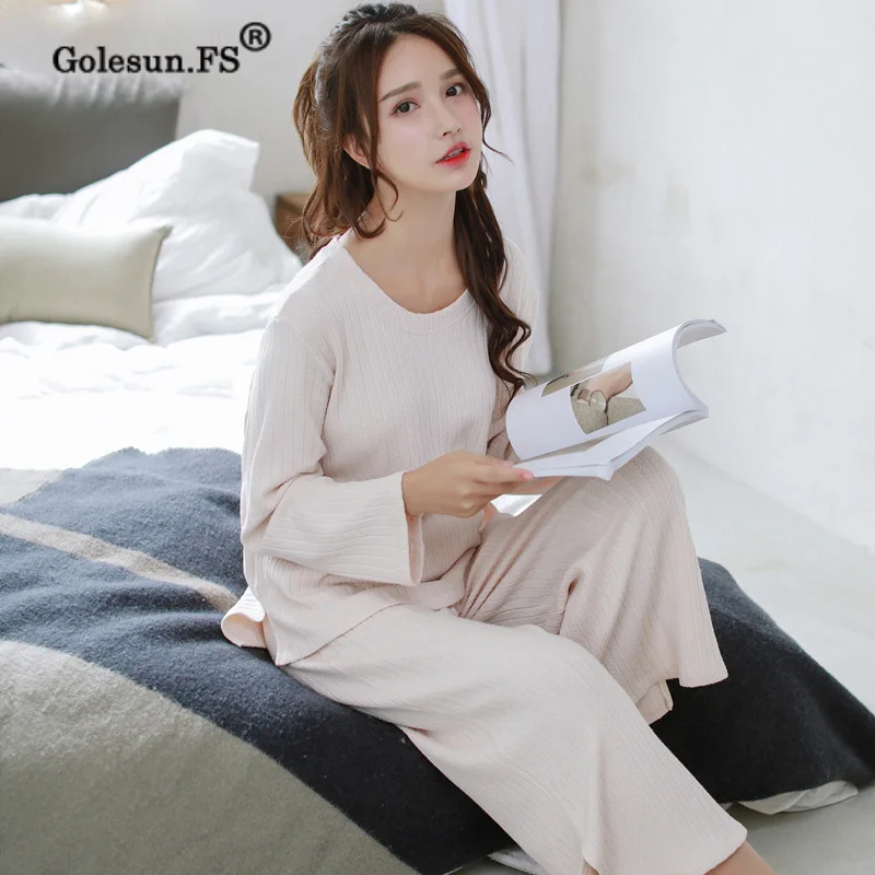 Высококачественный осенний женский элегантный вязаный свитер топ и брюки