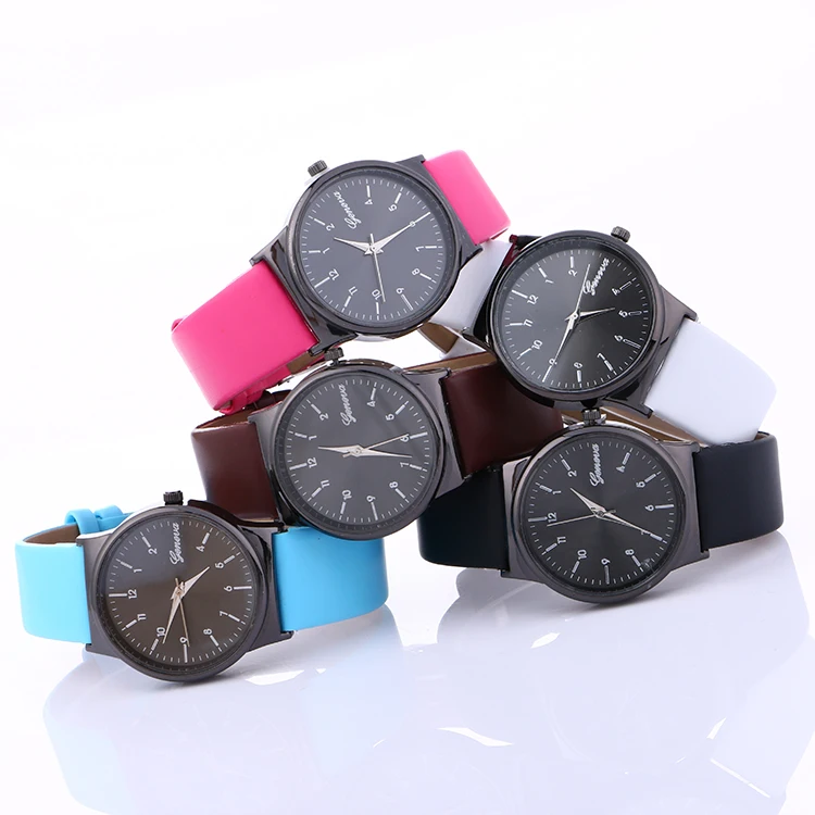 100 шт./лот 918102 Новые повседневные часы унисекс с кожаным ремешком и кварцевым