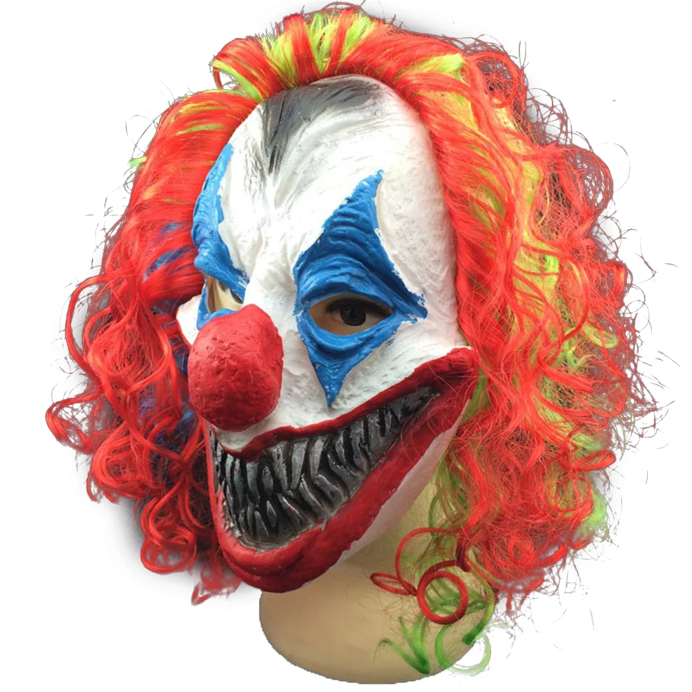 Маска клоуна на Хэллоуин украшение жуткая зубая Реалистичная ужасная маска