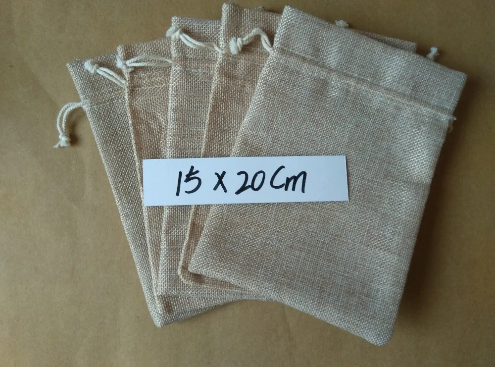 Небольшой джутовый мешок из натурального льна 100 шт. подарочные пакеты ювелирная