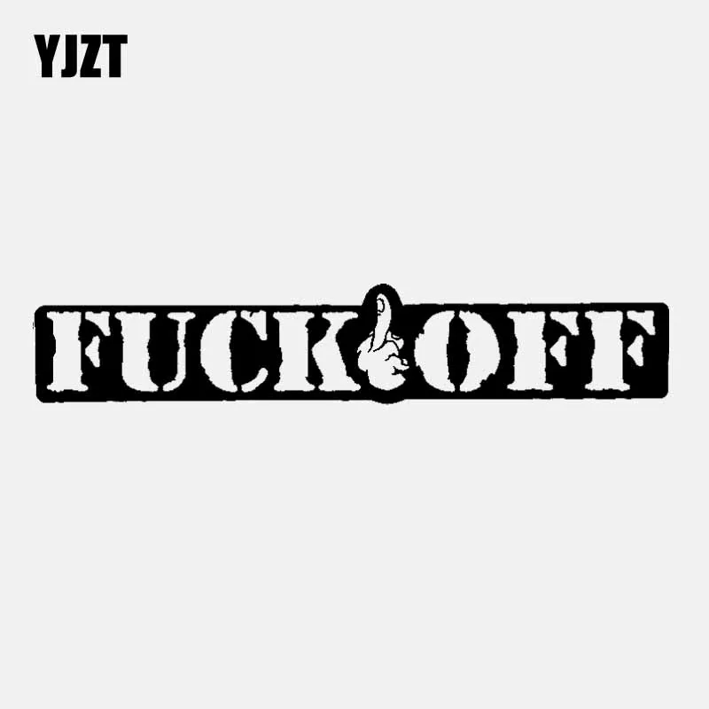 

YJZT 16CM*3.1CM Middle Finger Car Sticker Decal Vinyl Motorcycle Black/Silver C3-1944
