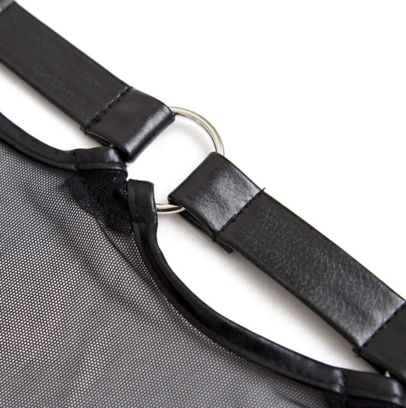 Из искусственной кожи подвязки Для мужчин сексуальные пряжа бандаж трусики