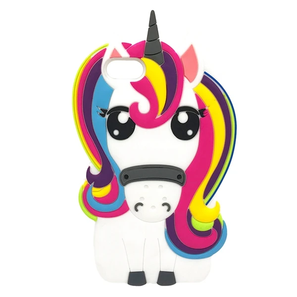 pony unicorn Милый чехол для iPhone 6 S 6 S 7 8 Plus 8 Plus 7Plus X XS силиконовый чехол 3D Единорог Лошадь Кролик Ститч Кот мультфильм мягкий чехол для телефона - Цвет: pony unicorn