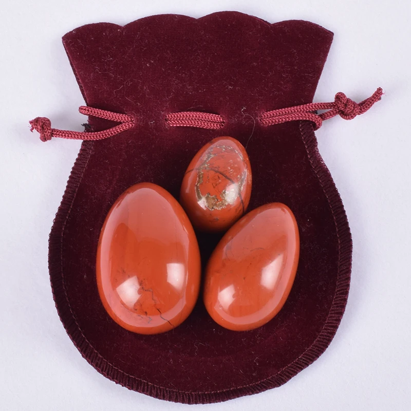 Нефритовое яйцо Yoni натуральная красная яшма массажный набор необработанный