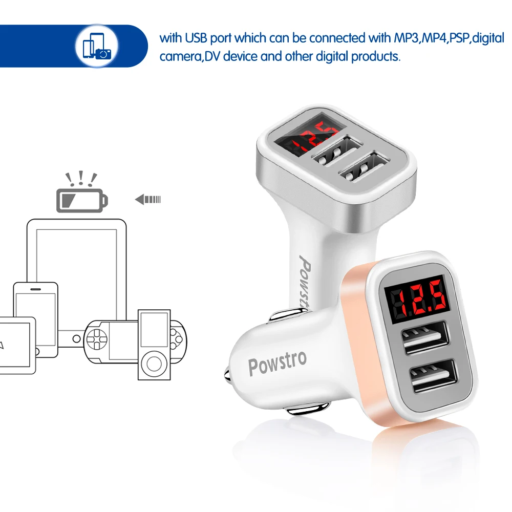 Зарядное устройство Powstro для телефона и планшета 2 1 А|charger adapter|dual usb charger adapterusb adapter