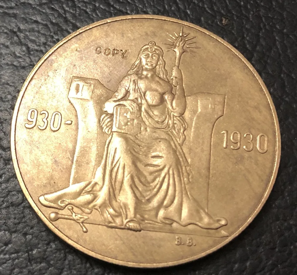 1930 Исландия 2 kronur Althing Brozen копия маркера|Безвалютные монеты| |