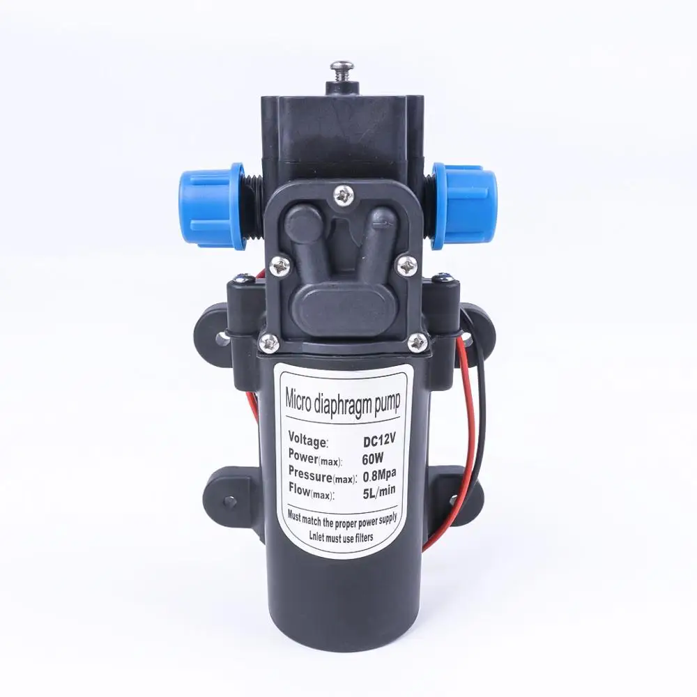 12V-60W DC 12 В 60 Вт 130PSI 5L/мин Электрический мембранный насос Самовсасывающий бустер домашний сад контроль возврата автомойка - Напряжение: 12V-60W