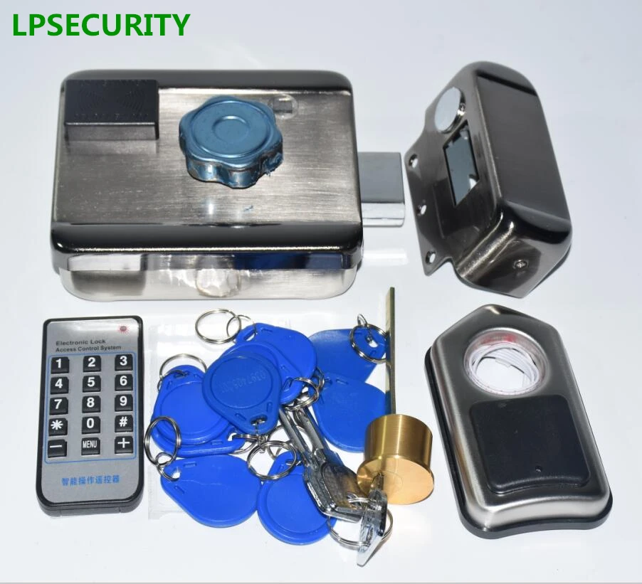 

LPSECURITY Security IC lock with RFID reader remote controller 20 pcs 13.56MHZ keyfobs and 3pcs metal keys