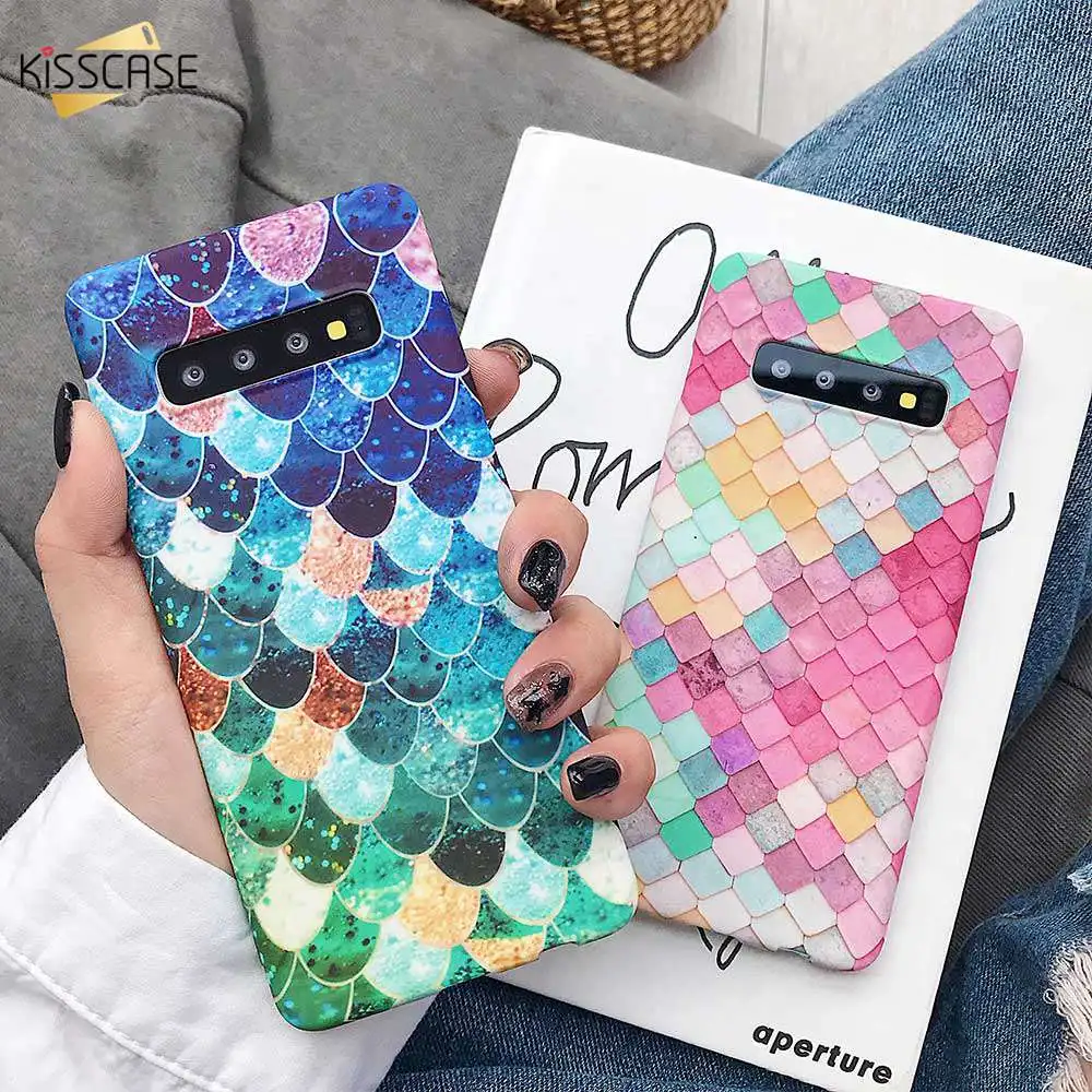 KISSCASE светящийся чехол для samsung Galaxy Note 10 Plus S8 S9 S10 5G S10E Fish Scale телефона A50 A70 Fundas |