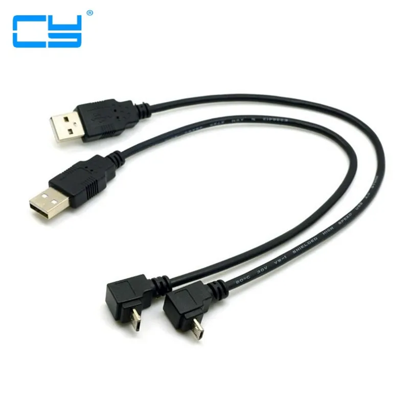 Кабель USB 2 0 с разъемом Папа-Micro и папа Угловой кабель 90 градусов 20 см для сотового
