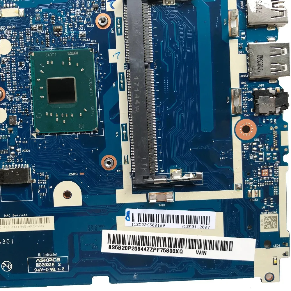 SZWXZY Новый и оригинальный чехол для Lenovo 320 15IAP Материнская плата ноутбука DDR3L 5B20P20644