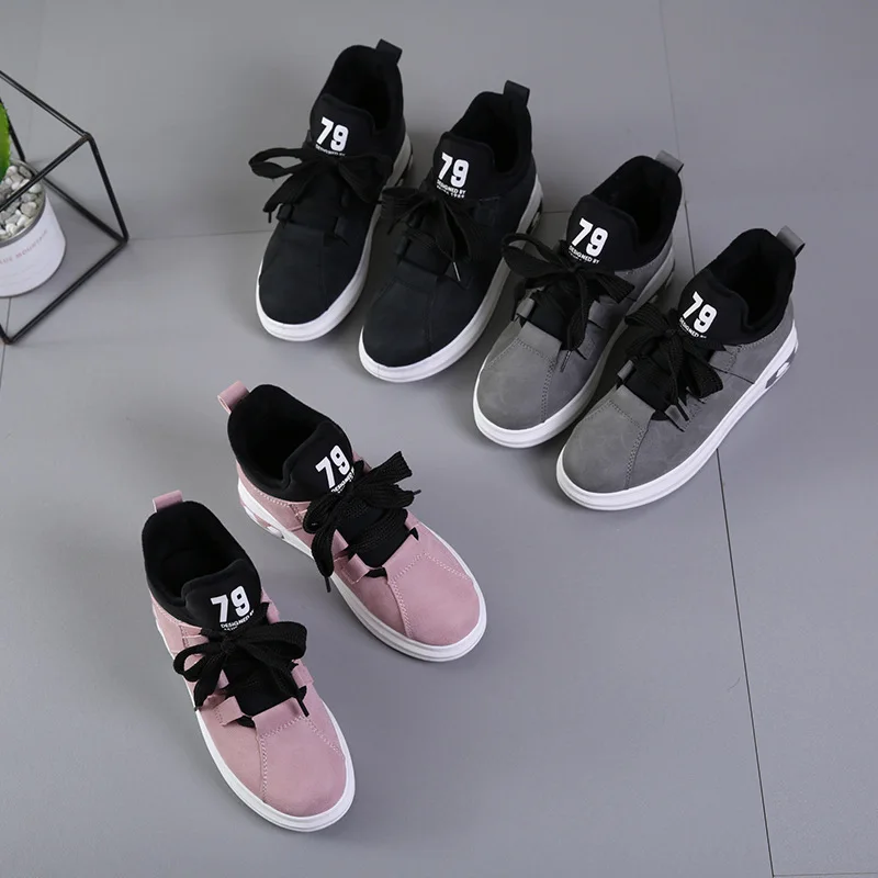 Женская зимняя кашемировая обувь увеличенная плоская подошва|skateboard shoes|shoes withshoes