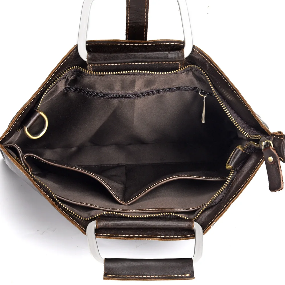 Дизайнерский мужской портфель из вощеной кожи винтажная сумка воловьей простая