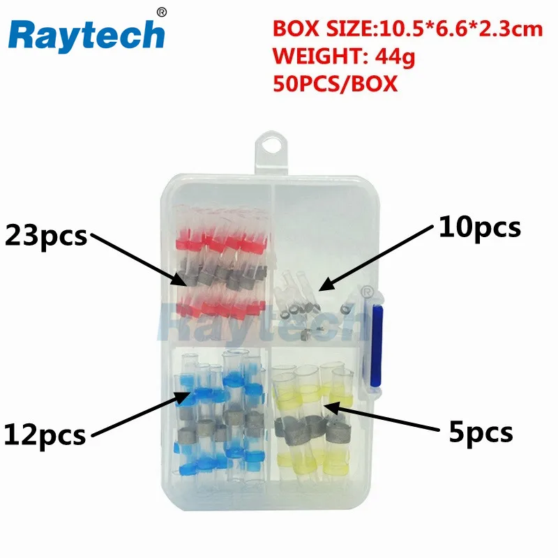 Raytech 100 шт. термоусадочные клеммы для термоусадочных устройств Водонепроницаемая