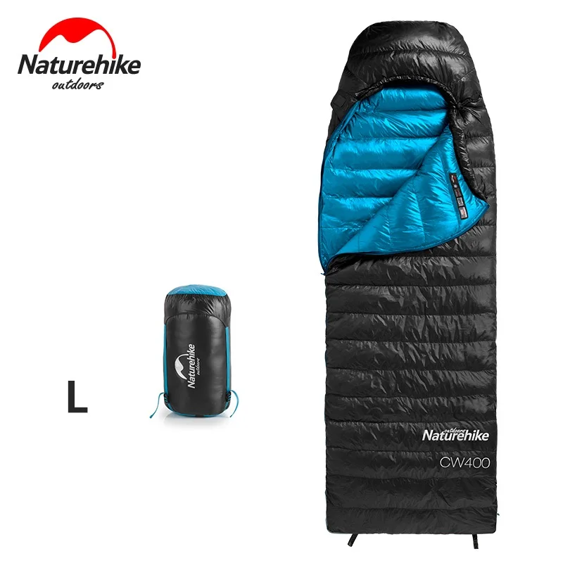 Black L Naturehike 550FP спальный мешок CWZ400 конверт Тип белый гусиный пух спальный мешок зимний теплый спальный мешок s - Цвет: Black L