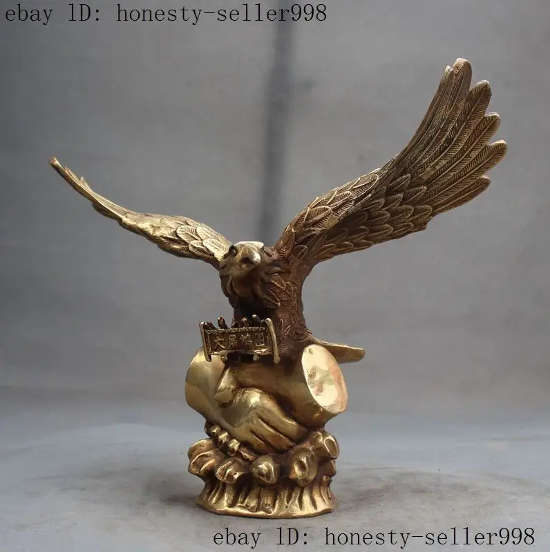 Китайский Фэншуй латунная Статуэтка для богатства Dapeng Eagle Hawk Lanneret Bird | Дом и сад