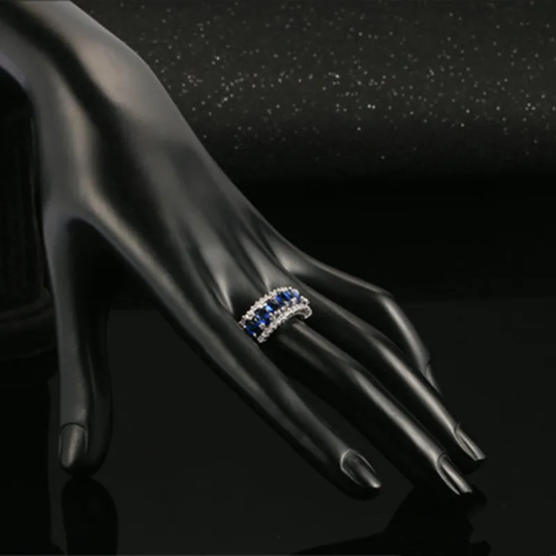 CC Ювелирные изделия Модные ювелирные кольца для женщин Cincin Wanita голубой камень