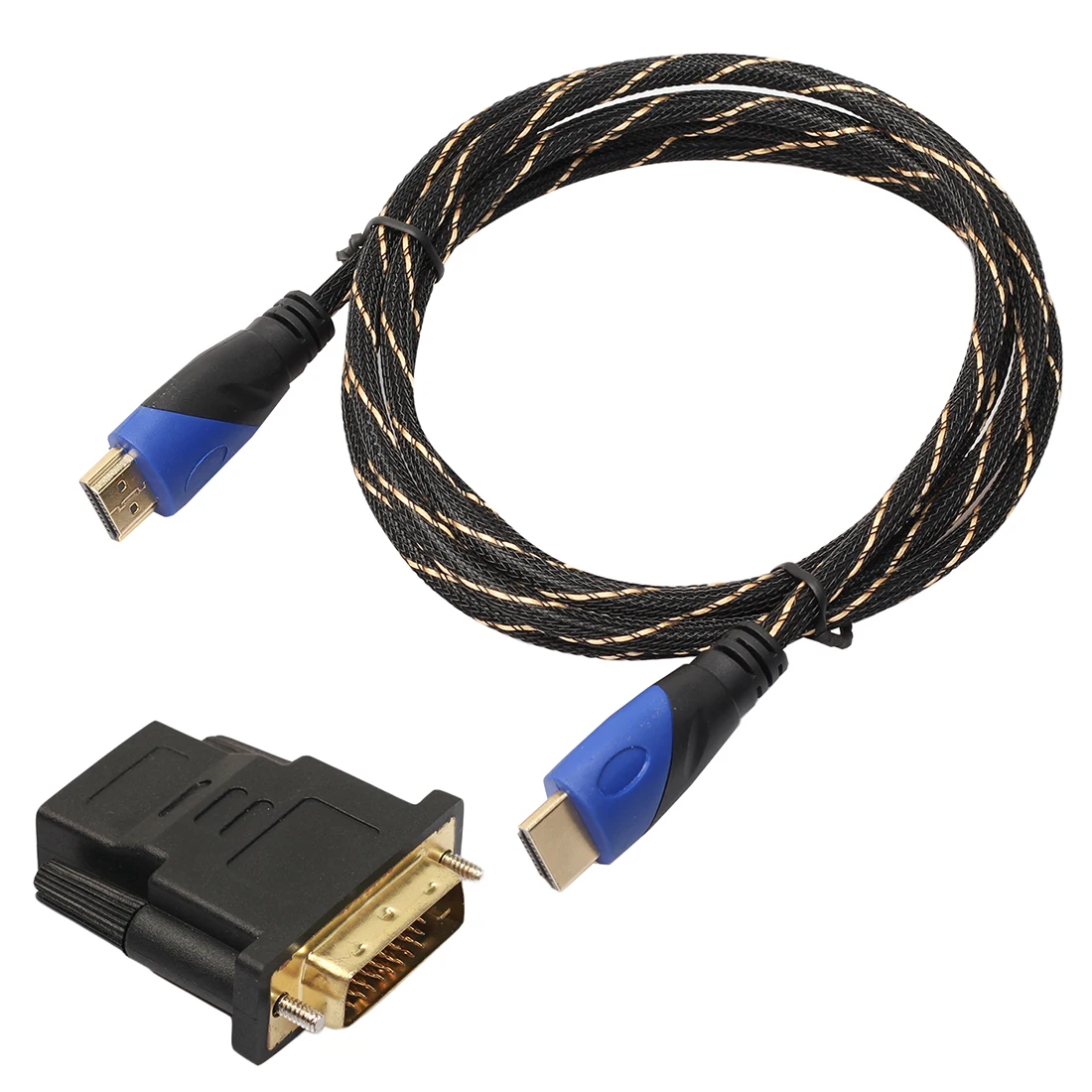 Новый плетеный кабель HDMI V1.4 AV HD 3D + DVI ссылку на конвертер адаптер для PS3 Xbox HDTV 1080 P DF