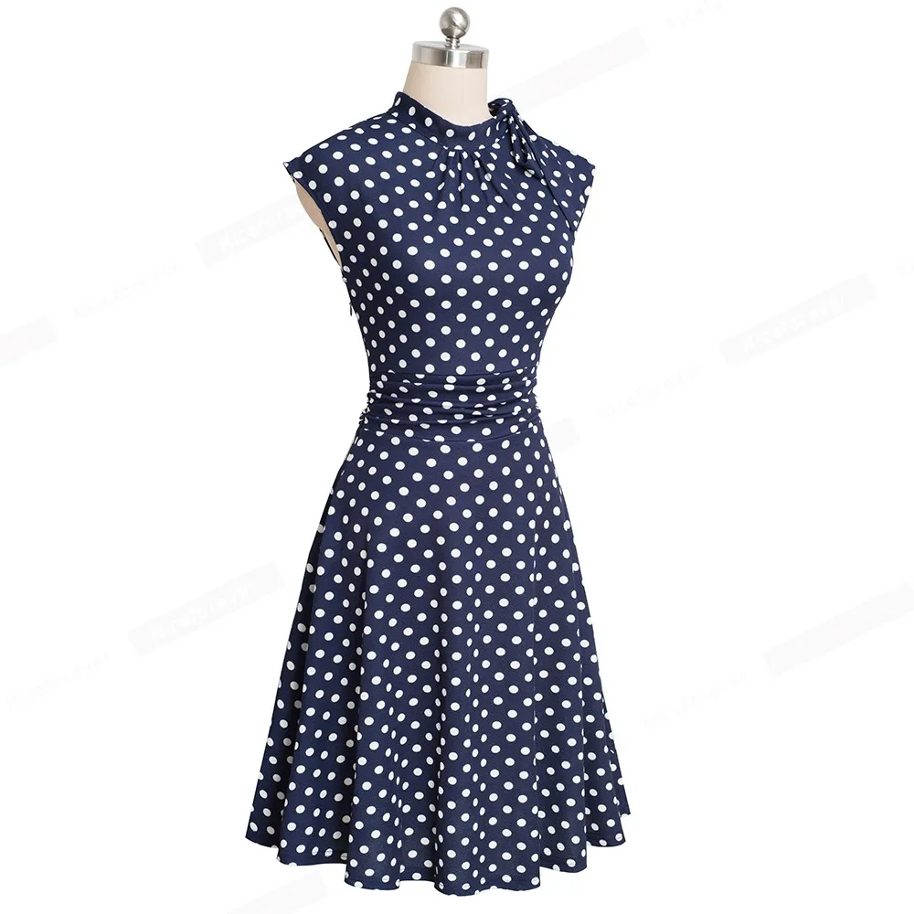 Хорошее-forever Ретро Винтаж горошек плиссированные Pinup vestidos рабочие деловые вечерние трапециевидные качели расклешенное женское платье A145