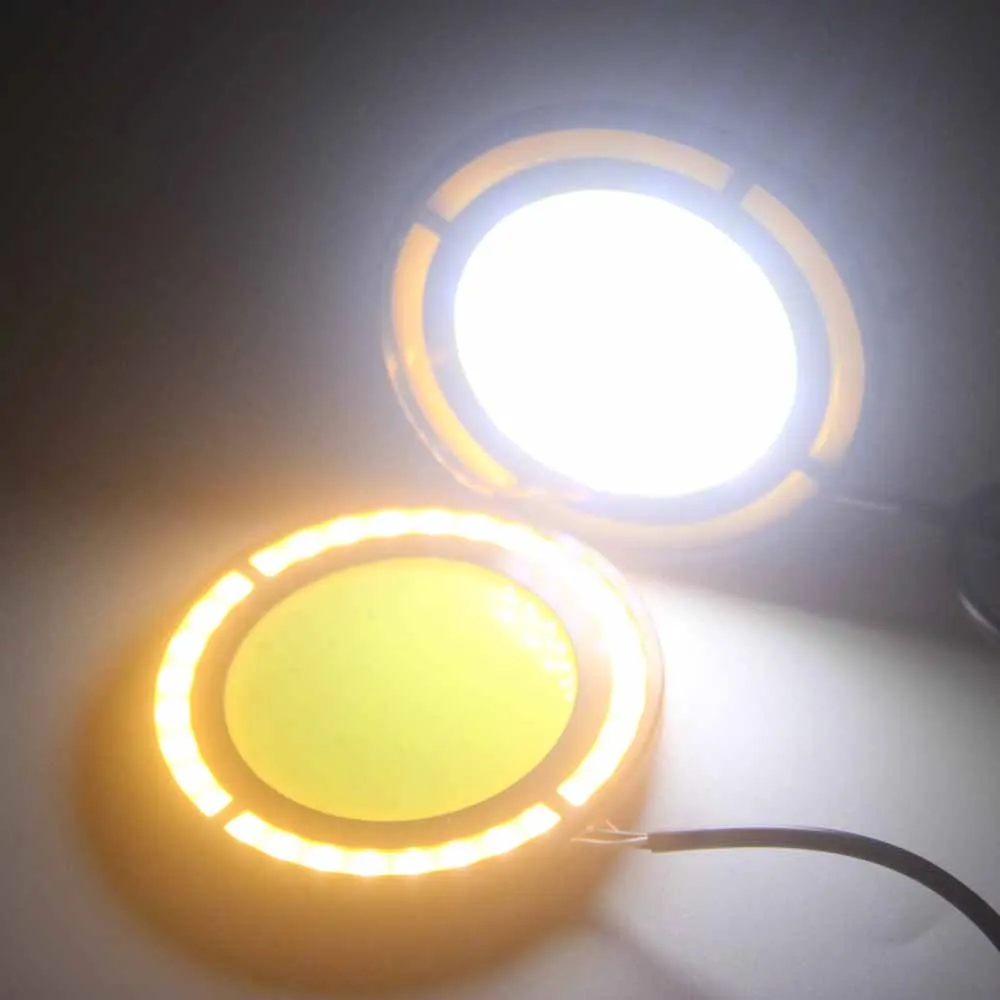 4 шт. 73 мм светодиодный COB DRL дневные ходовые огни DC12V внешний водонепроницаемый
