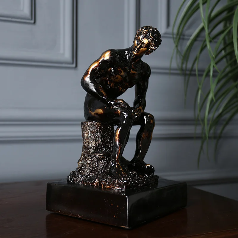 

Retro Literary Minimalism Thinker David Sculpture Model Resin Crafts Character Wine Cabinet Home Decoration