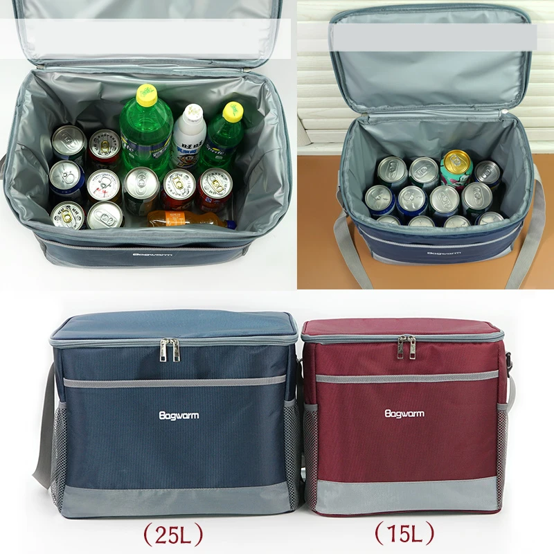 15L/25L сумка-холодильник, водонепроницаемая сумка для пикника, сумки на плечо для еды, напитков, фруктов, теплоизоляционная сумка, упаковка для льда, Термосумка, холодильник