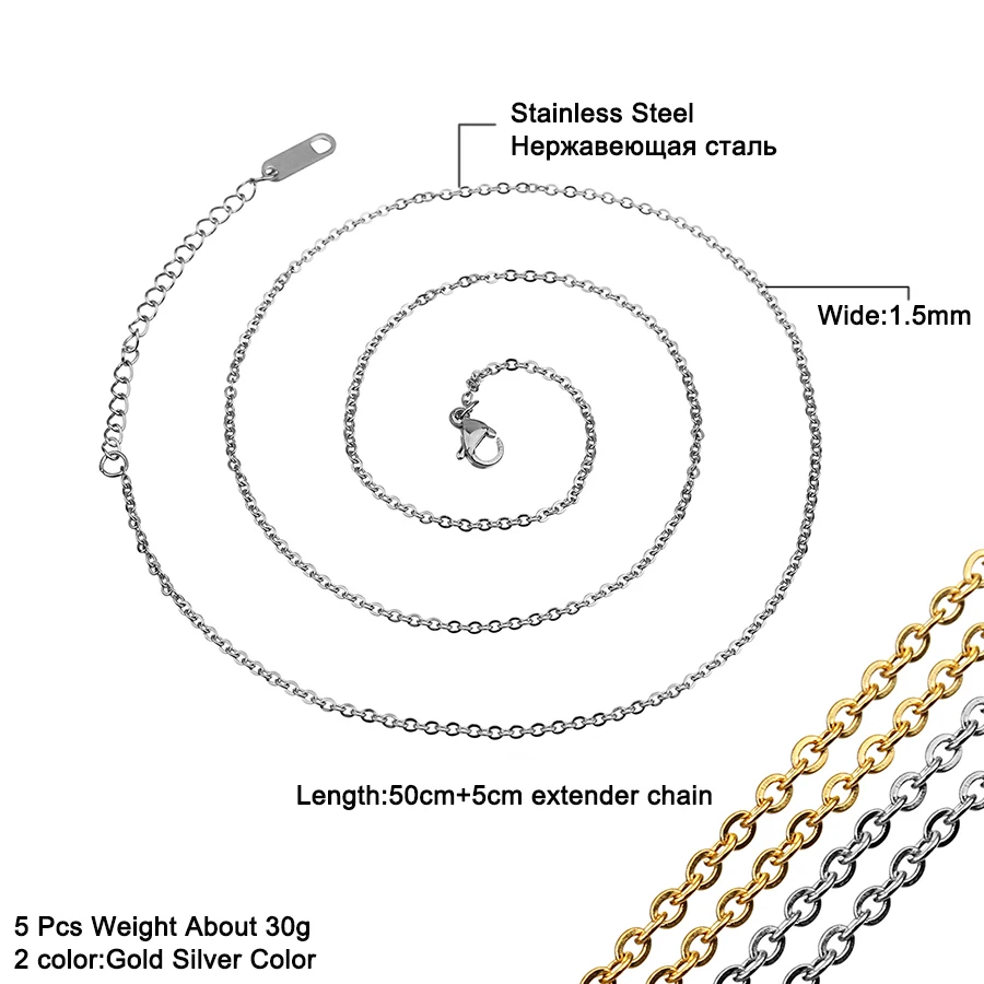 Цепочка SAUVOO из нержавеющей стали для мужчин и женщин ожерелье золотого