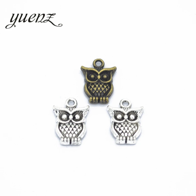 

YuenZ 15pcs Antique Silver color European Bracelets owl Charm Pendants fit Jewelry Making Findings DIY Charms Handmade D117
