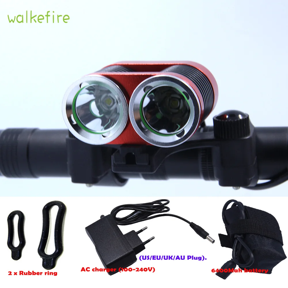 Walkfire 2XT6 LED 5000 люмен перезаряжаемый велосипедный фонарь горный велосипед
