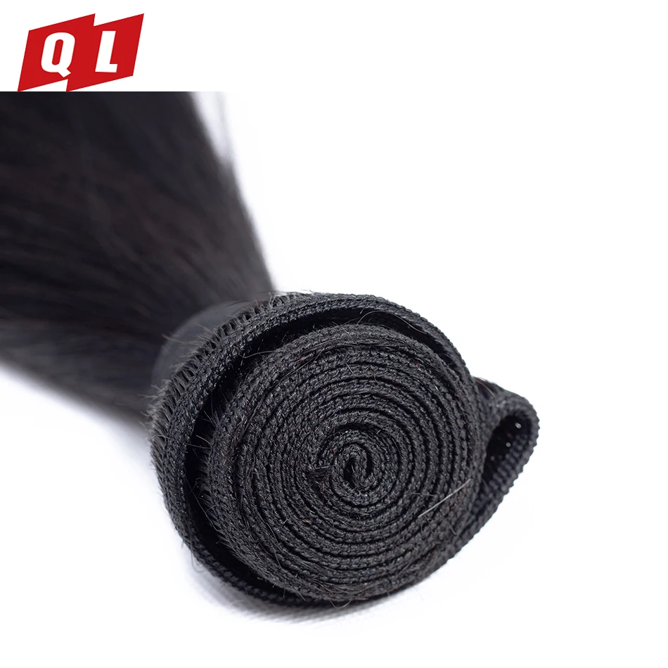 QLOVE волосы бразильские прямые 3 пучка с 4*4 Кружева Закрытие remy 100% человеческие
