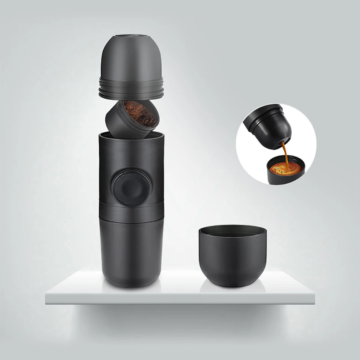 Мини-кофемашина из нержавеющей стали Портативный Эспрессо-чайник Cafeteira открытый