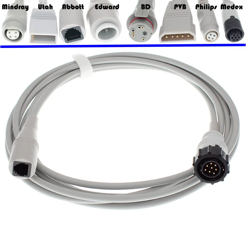 

Use for 8pin GE IBP MONITOR the Argon/Medex/Smith/Abbott/Uath/Edward/BD/PVB/HP IBP pressure transducer adapter cable