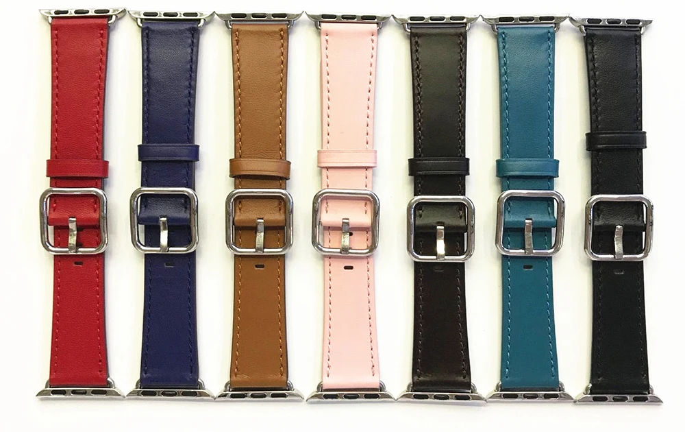 Kingburge классический ремешок с пряжкой для apple watch series 3 2 1 iwatch из телячьей кожи