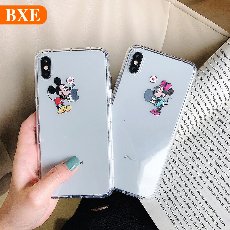 BXE mouse чехол для телефона для Apple iPhone X Xs Max XR 6 6s 7 8 Plus чехол для iPhone 6+ 7+ 6 X s Мягкий ТПУ силиконовый бампер задняя крышка