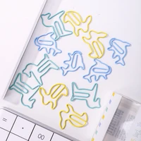 12pcsbox candy color plastic coated paper clip fashion business office lady style office stationery set
