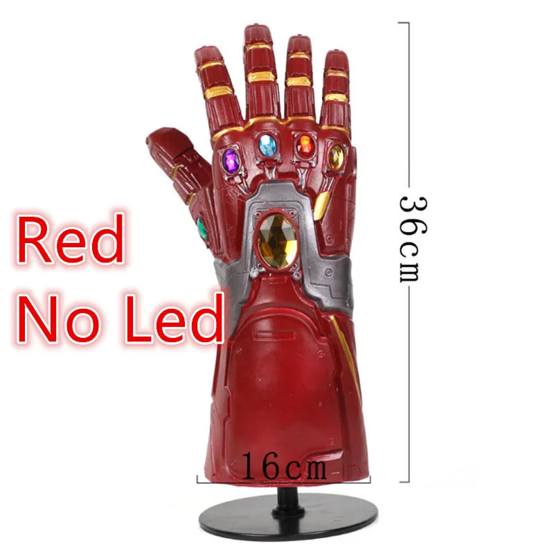 1:1 светодиодный светильник Thanos Gauntlet военные Косплей Перчатки ПВХ экшн-модель игрушки подарок на Хэллоуин Детский подарок - Цвет: Red No Led