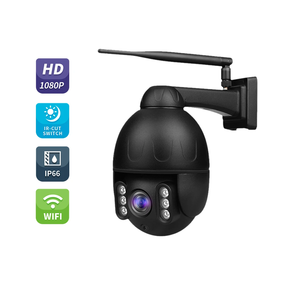 Наружная купольная камера 1080P WIFI корпус из алюминиевого сплава PTZ безопасности IP