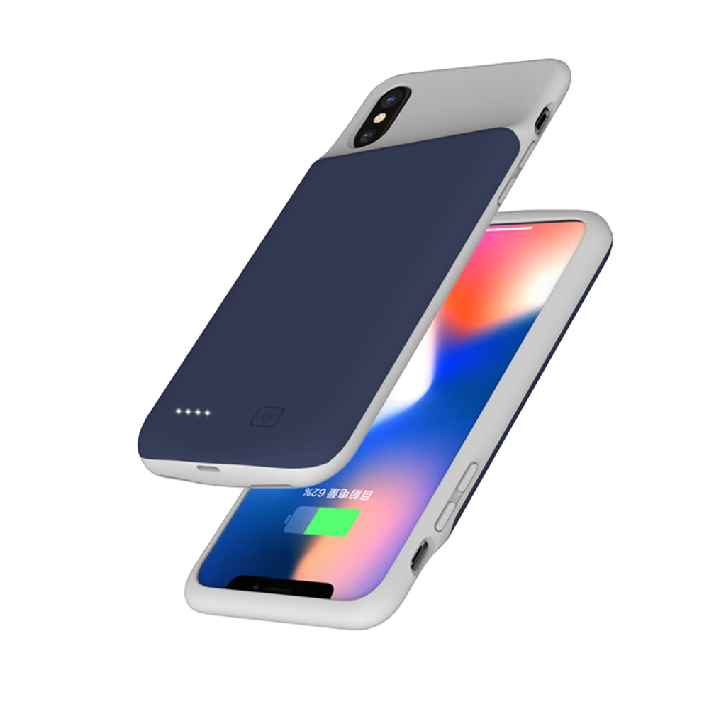 Чехол питания для iPhone X XS, чехол для зарядного устройства, 4000 мАч, внешний силиконовый чехол-аккумулятор с аудио