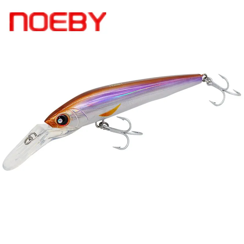 NOEBY 140 мм/50 г 180 мм/98 Minnow рыболовная наживка Тройной крюк Жесткий тонущий 7 9 м