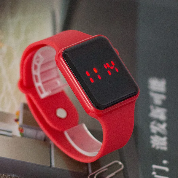 Red FD светодиодный экран дисплей спортивные наручные часы Горячая Повседневная резиновая ремешок водонепроницаемые женские цифровые часы модные студенческие часы для влюбленных - Цвет: Red