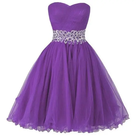 Мини фиолетовые платья для выпускного вечера 2017 с открытыми плечами милые