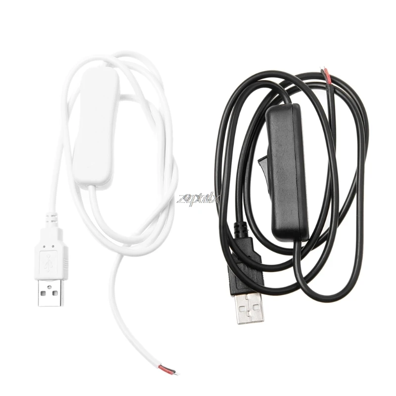 5 в USB 2 0 Штекерный разъем 2pin провод кабель для зарядки шнур DIY 1 м с переключателем