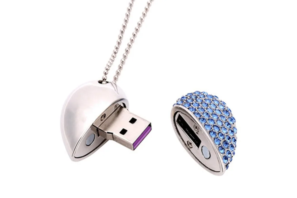 JASTER USB 3,0 Металлический алмазный USB флеш-накопитель в форме сердца с цепочкой 4 ГБ 8 ГБ 16 ГБ 32 ГБ 64 ГБ подвеска карта памяти