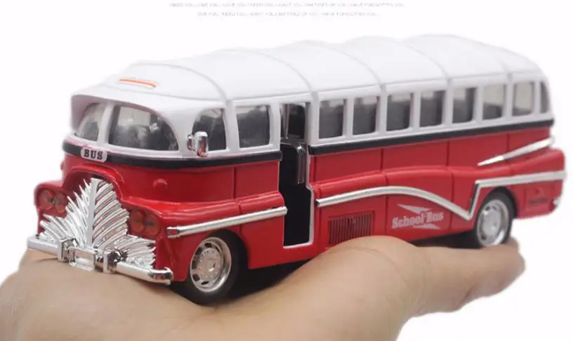 1:28 школьный автобус из сплава высокая модель винтажного автобуса игрушечные