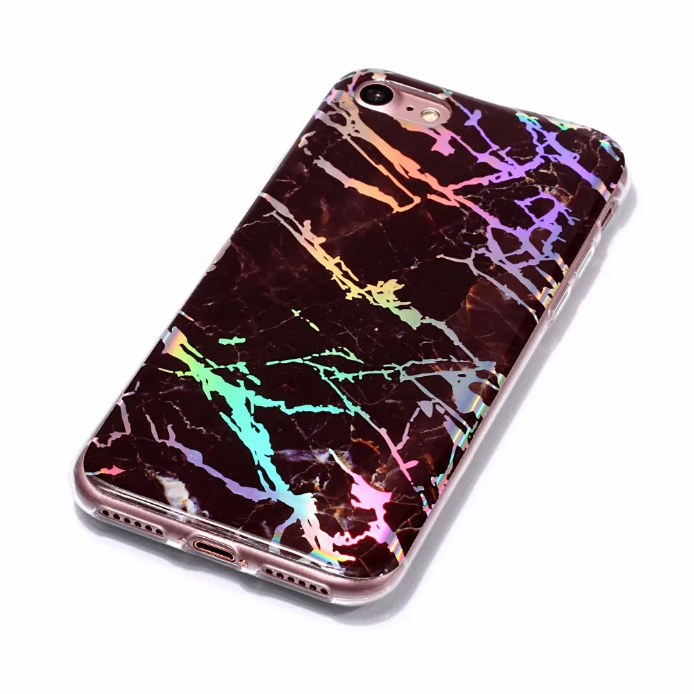 Meetcases Black holo marble phone cases For Iphone 7plus 8plus TPU soft material New Arrive styles |
