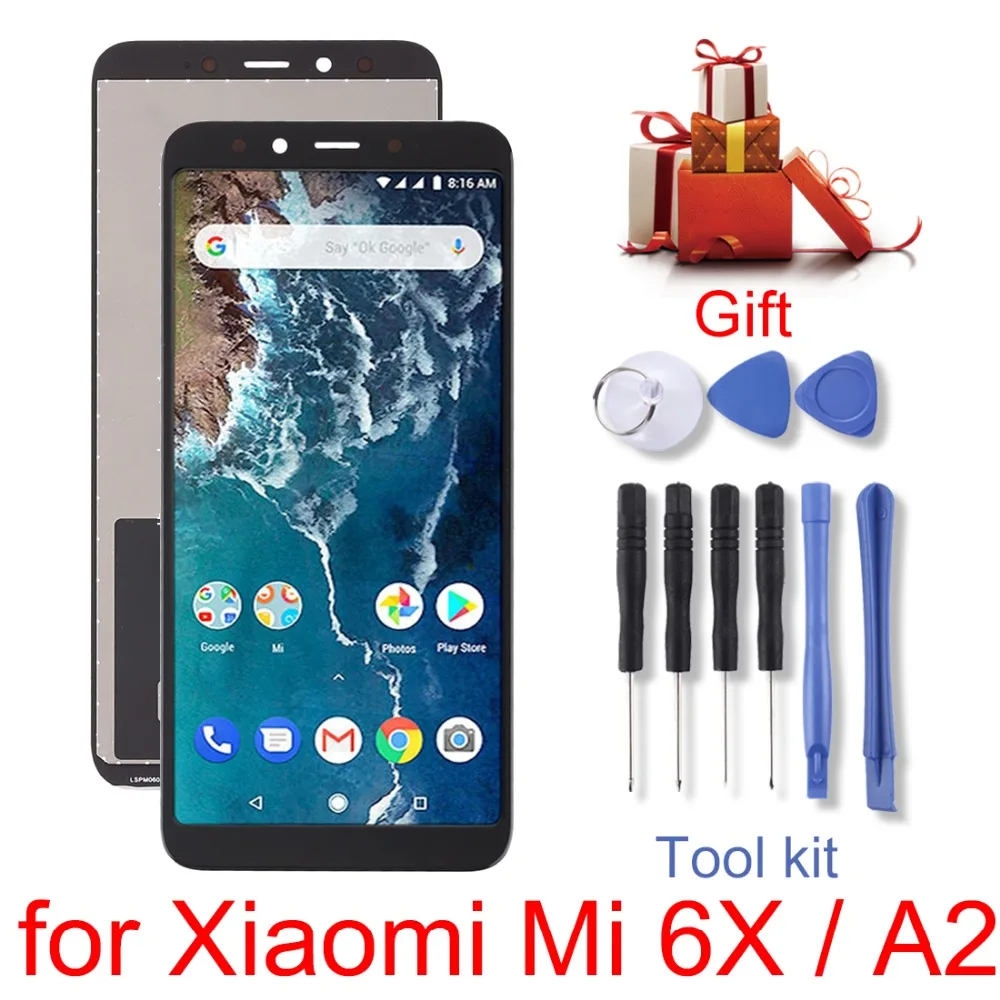 Новинка для Xiaomi mi Pad 3 \ Red mi 6 \ 6A \ 6X \ A2 \ mi x 2S \ 5 Plus mi 8 ЖК-дисплей Экран и полный комплект аналого-цифрового преобразователя для ремонта и сборки