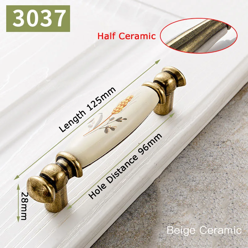 Handle-3037-96B KAK античная бронза керамические ручки для шкафов цинковый сплав Круглые Ручки для ящиков шкаф дверная ручка Европейское оборудование для обработки мебели - Цвет: Handle-3037-96B