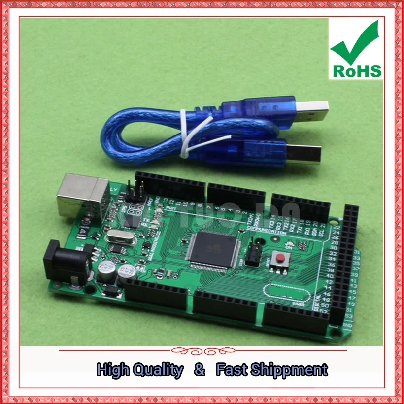UNO-A.D.N MEGA2560 R3 макетная плата 2012 ATMEGA16U2-MU зеленая (H6A1) | Электронные компоненты и